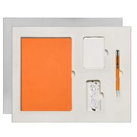 Подарочный набор Portobello/ Sky оранжево-белый (Ежедневник недат А5, Ручка, Power Bank)