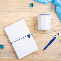 Набор подарочный FINELINE: кружка, блокнот, ручка, белый с синим