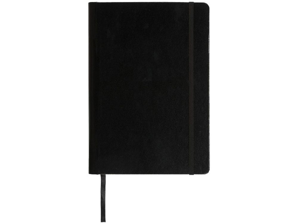 Блокнот Porta формата A5 с местом для ручки в корешке, черный