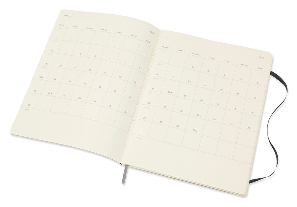 Еженедельник Moleskine CLASSIC SOFT WKNT XL 190х250мм 144стр. мягкая обложка черный