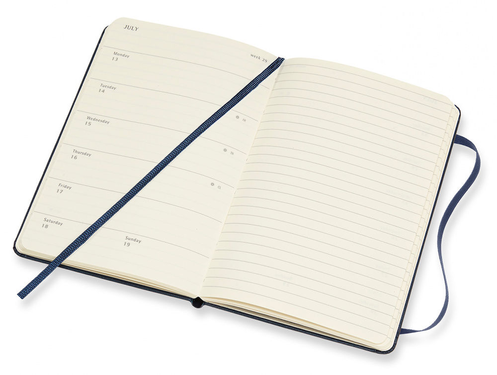 Еженедельник Moleskine CLASSIC WKNT Pocket 90x140мм 144стр. синий сапфир