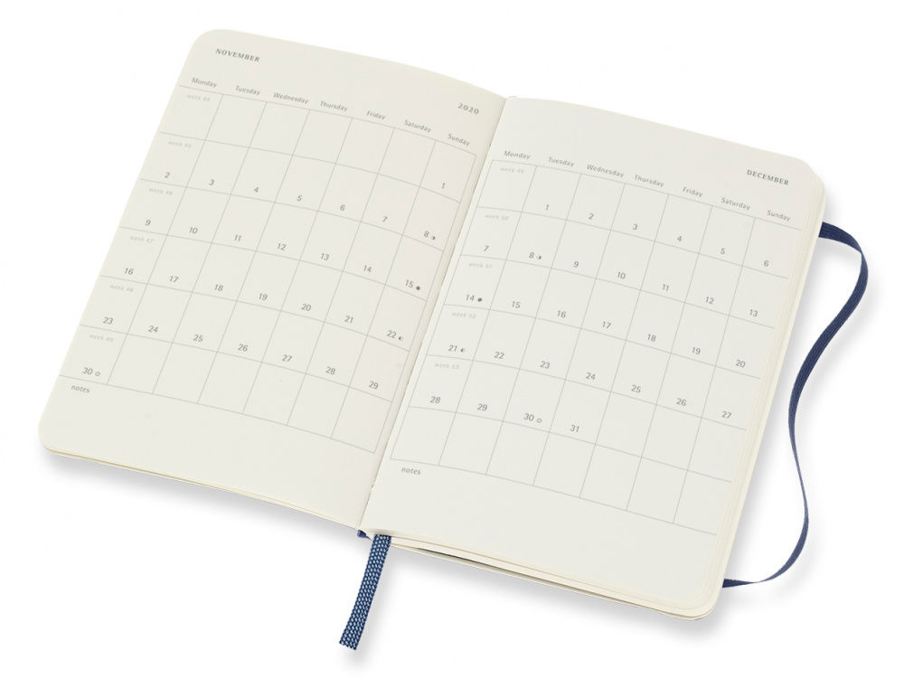 Еженедельник Moleskine CLASSIC SOFT WKNT Pocket 90x140мм 144стр. мягкая обложка синий сапфир