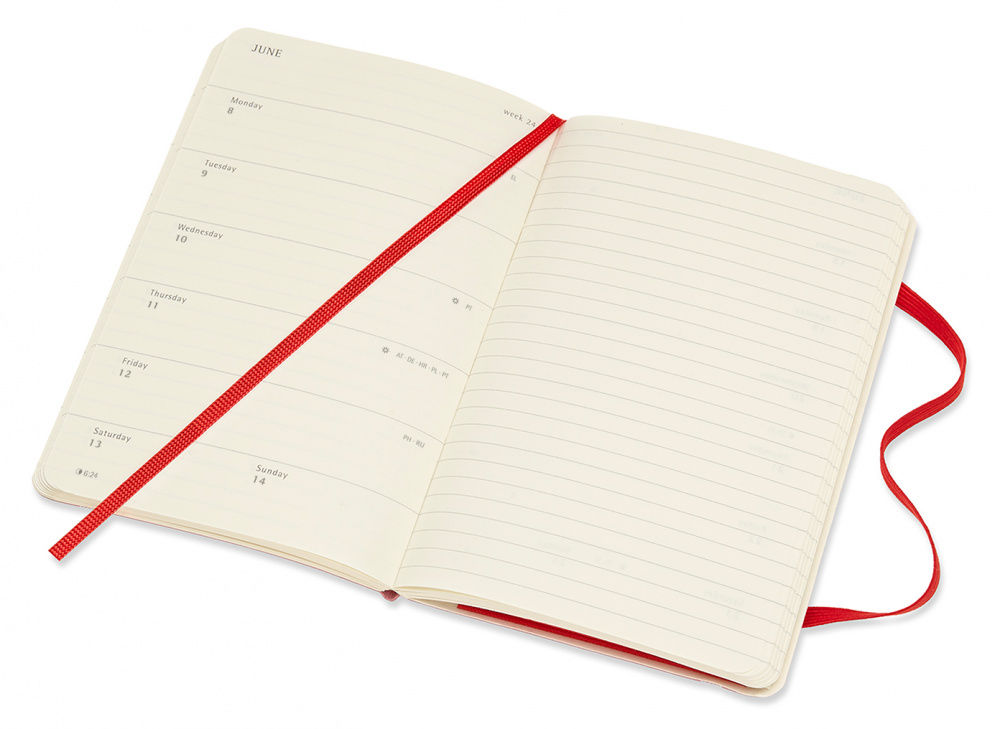 Еженедельник Moleskine CLASSIC SOFT WKNT Pocket 90x140мм 144стр. мягкая обложка красный