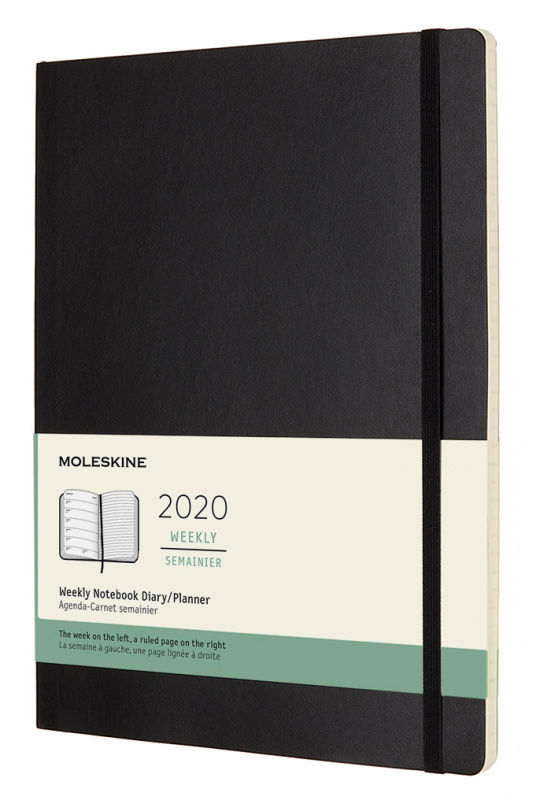 Еженедельник Moleskine CLASSIC SOFT WKNT XL 190х250мм 144стр. мягкая обложка черный