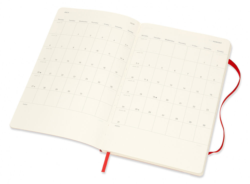 Еженедельник Moleskine CLASSIC SOFT WKNT Large 130х210мм 144стр. мягкая обложка красный