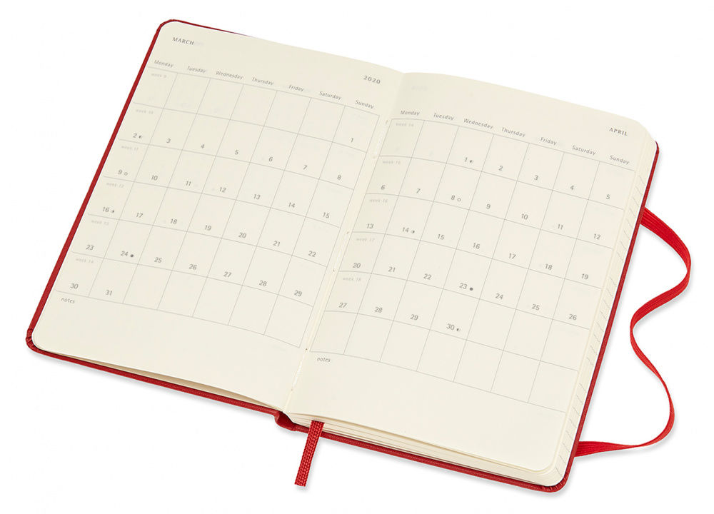 Еженедельник Moleskine CLASSIC WKNT Pocket 90x140мм 144стр. красный