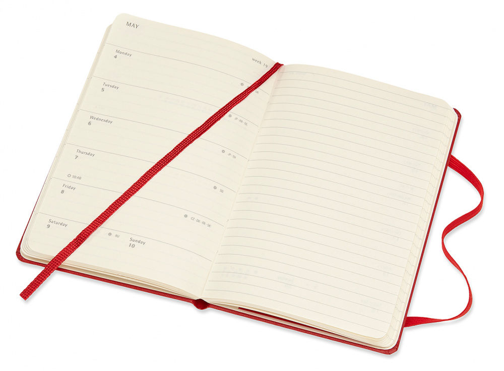 Еженедельник Moleskine CLASSIC WKNT Pocket 90x140мм 144стр. красный