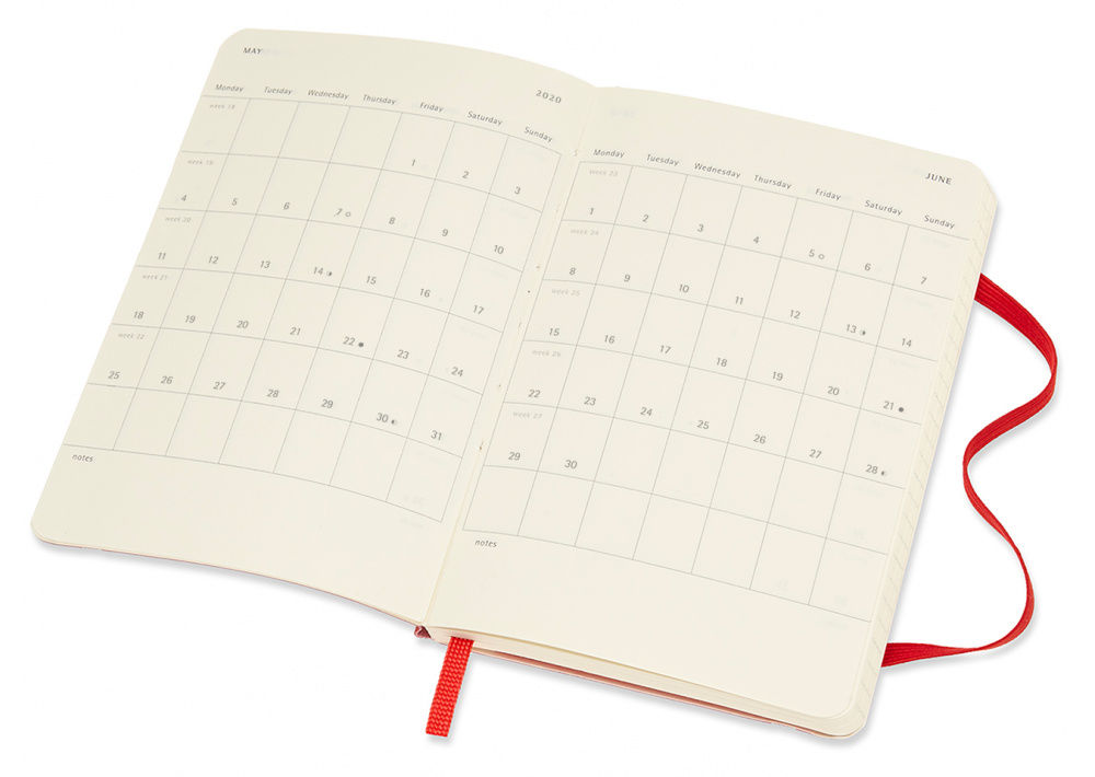 Еженедельник Moleskine CLASSIC SOFT WKNT Pocket 90x140мм 144стр. мягкая обложка красный