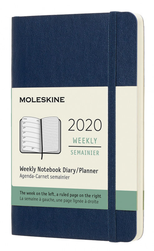 Еженедельник Moleskine CLASSIC SOFT WKNT Pocket 90x140мм 144стр. мягкая обложка синий сапфир