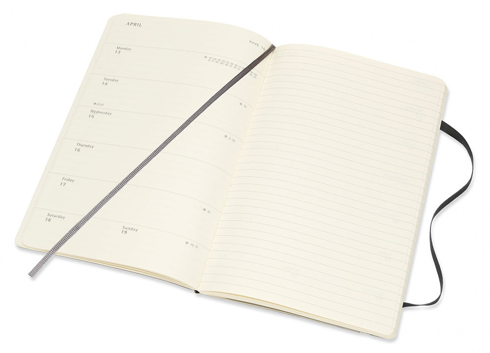 Еженедельник Moleskine CLASSIC SOFT WKNT Large 130х210мм 144стр. мягкая обложка черный