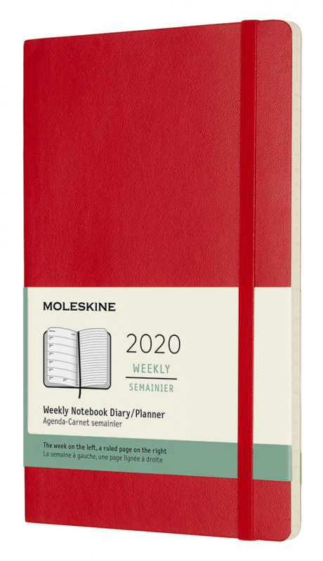 Еженедельник Moleskine CLASSIC SOFT WKNT Large 130х210мм 144стр. мягкая обложка красный