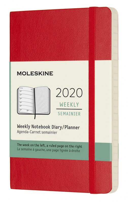 Еженедельник Moleskine CLASSIC SOFT WKNT Pocket 90x140мм 144стр. мягкая обложка красный